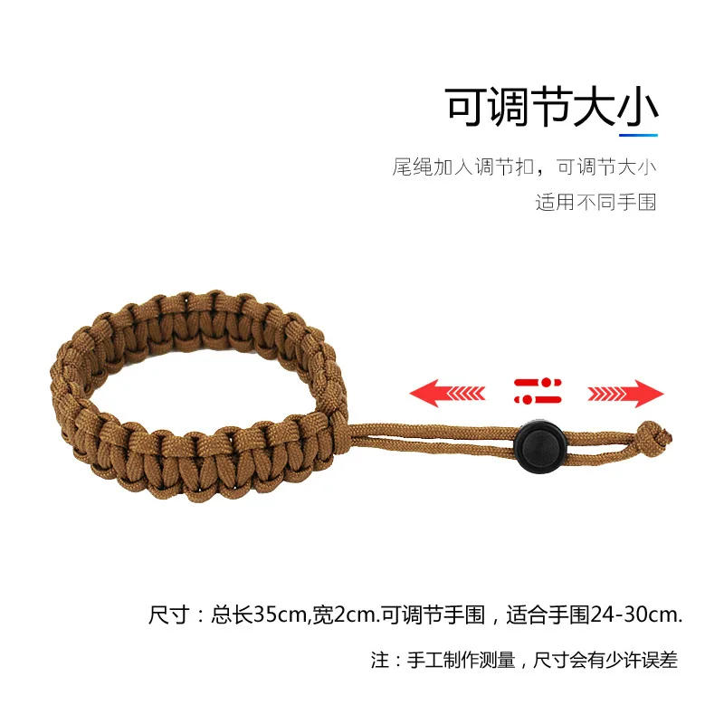 Description Picture 2 of itemAdjustable Men Women Survival Emergency Bracelet Paracord Bracelet Weaving Wristband for Camping Hiking Outdoor Tool Accessories