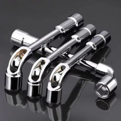 Hardware Tools - Mirror Perforated Wrench - L-shaped Elbow Socket Wrench -7-shaped Milling Mouth Manual Pipe Wrench