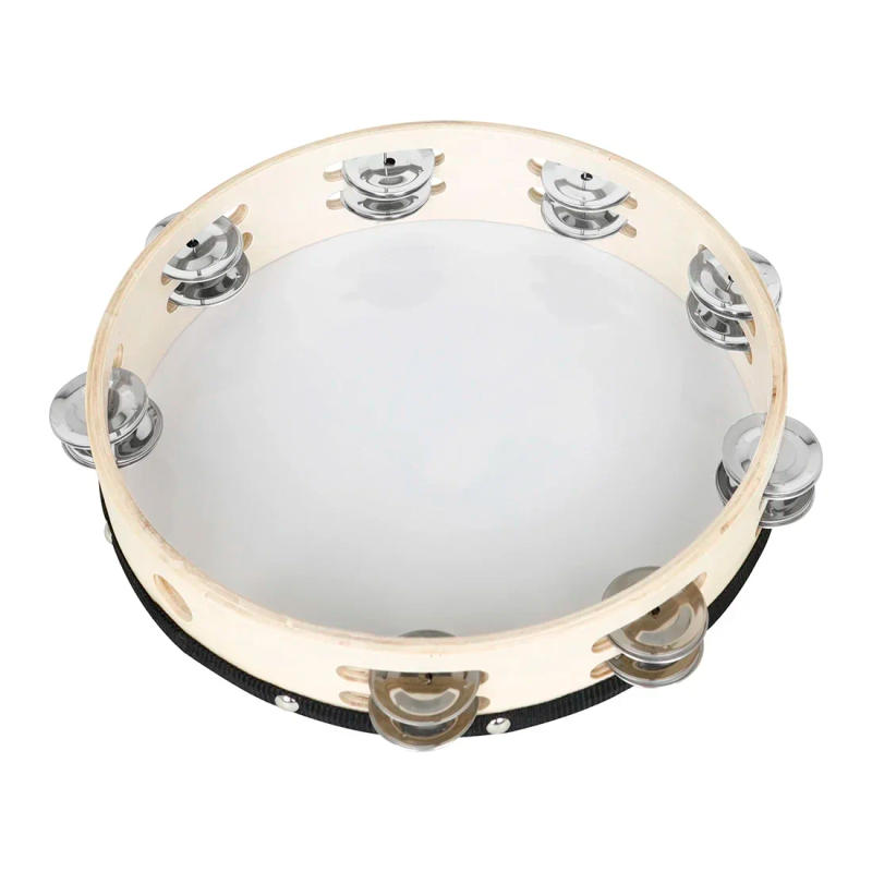 Description Picture 6 of item10 Inch Bible Peace Dove Tambourine Double Layered Hand Cranked Bell Drum Tambourine for Kids/Church/Wedding Musical Instrument