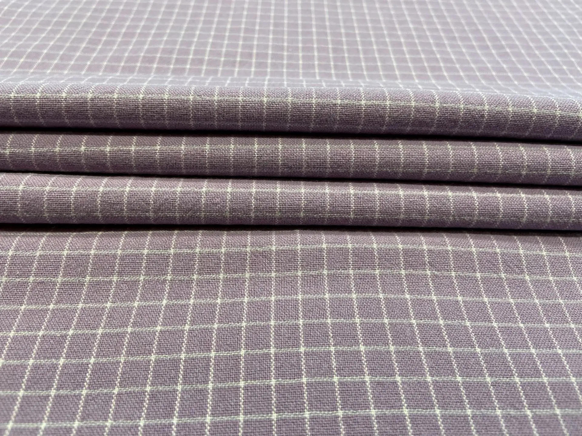 Description Picture 4 of itemCotton Yarn Dyed Checkered Fabric Spring Summer Dress Material Breathable Wash Cloth Mask Textile Soft Eco Friendly in Stock