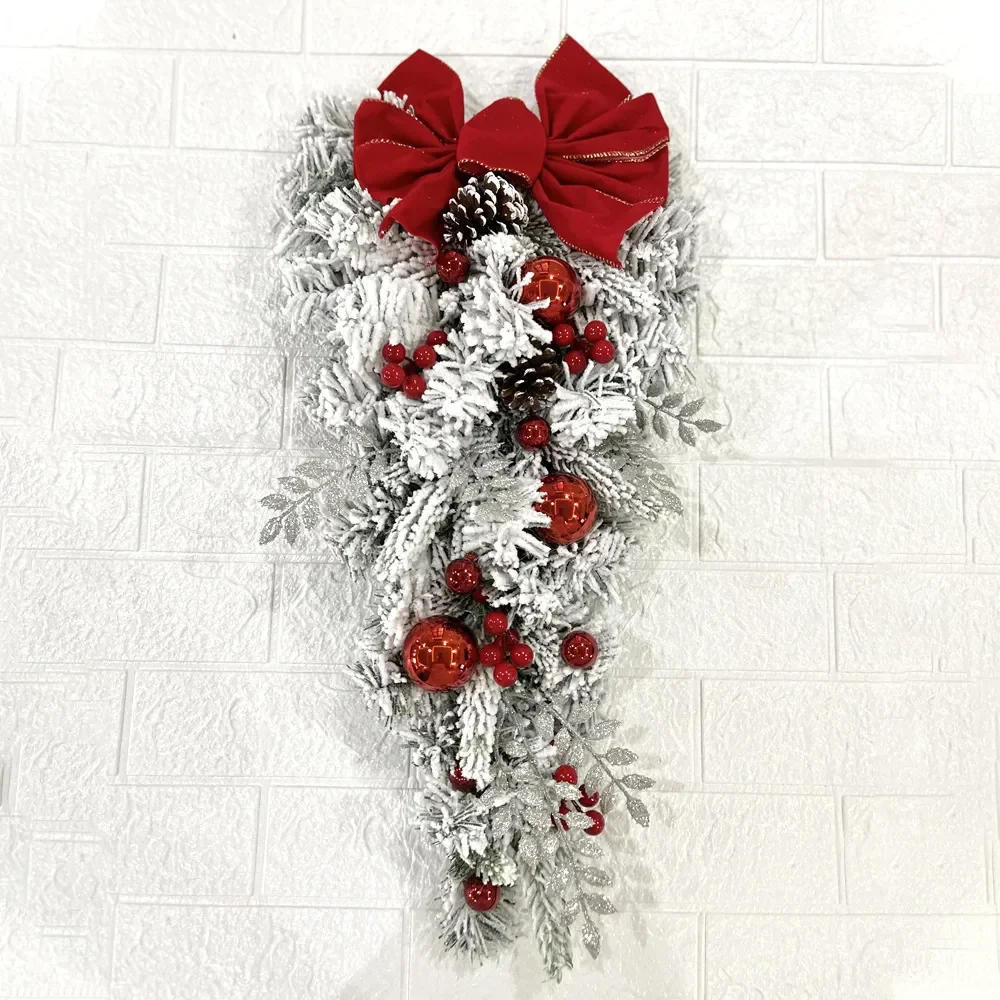 Description Picture 5 of itemNew Christmas Wreath Front Door Christmas Door Wreath Red Ball Ornaments for Door Window Mantle Indoor Outdoor Christmas Decorat
