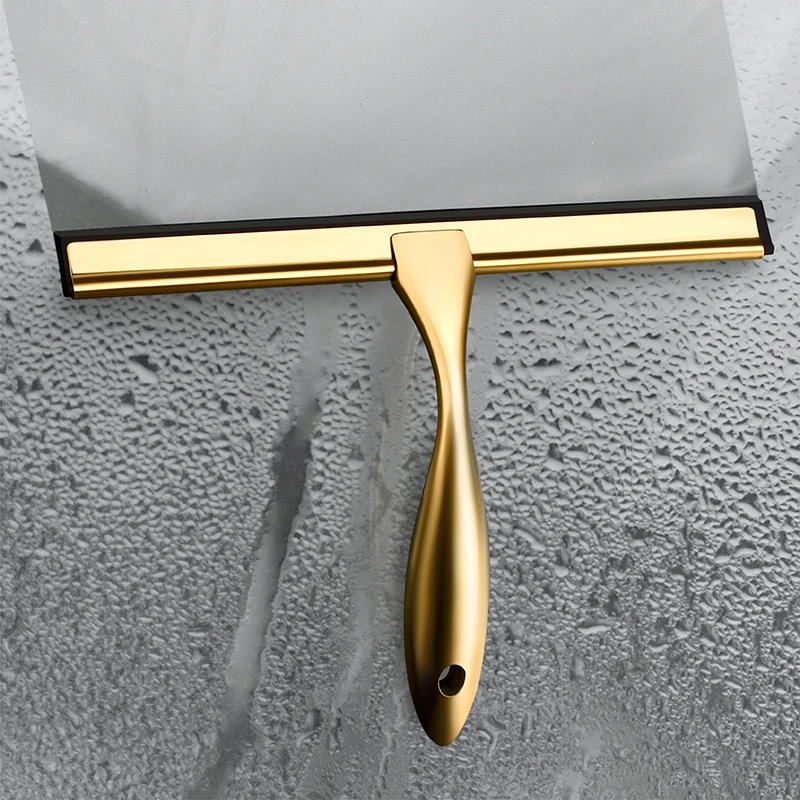 Description Picture 4 of item12'' INCH Stainless Steel Shower Squeegee with Adhesive Hook Silicone Blade Rubber Wiper Window Tile Wall Mirror Car Cleaning