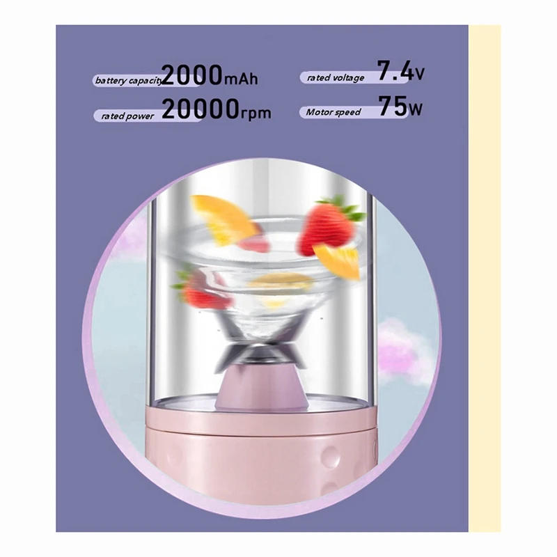 Description Picture 5 of itemPortable Blender Mini Size Blenders For Smoothies And Shakes Travel Juicer Cup Smoothie Maker USB Rechargeable