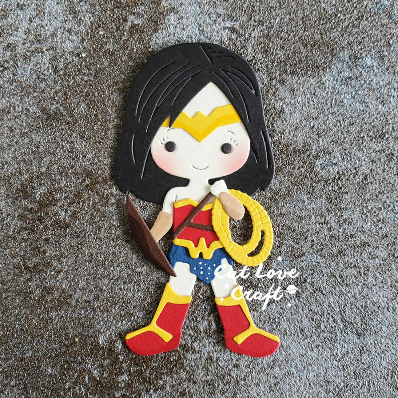 Description Picture 2 of itemCatlove Heroine Super hero Metal Cutting Dies Scrapbooking Stencil Die Cuts Card Making DIY Craft Embossing New Dies For 2022