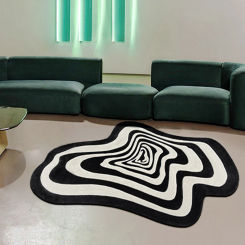 Irregular Carpet Living Room Bedroom Home Decoration Modern Rug Black White Floor Mat Entry Doormat Area Rugs Machine Washable
