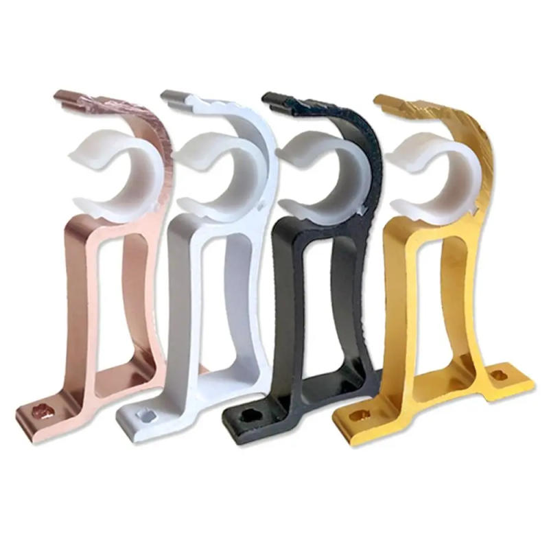 Description Picture 5 of itemThicken Curtain Rod Bracket New Single Hang Fixing Clip Hanger Hook Crossbar Aluminum Alloy Rod Support Clamp