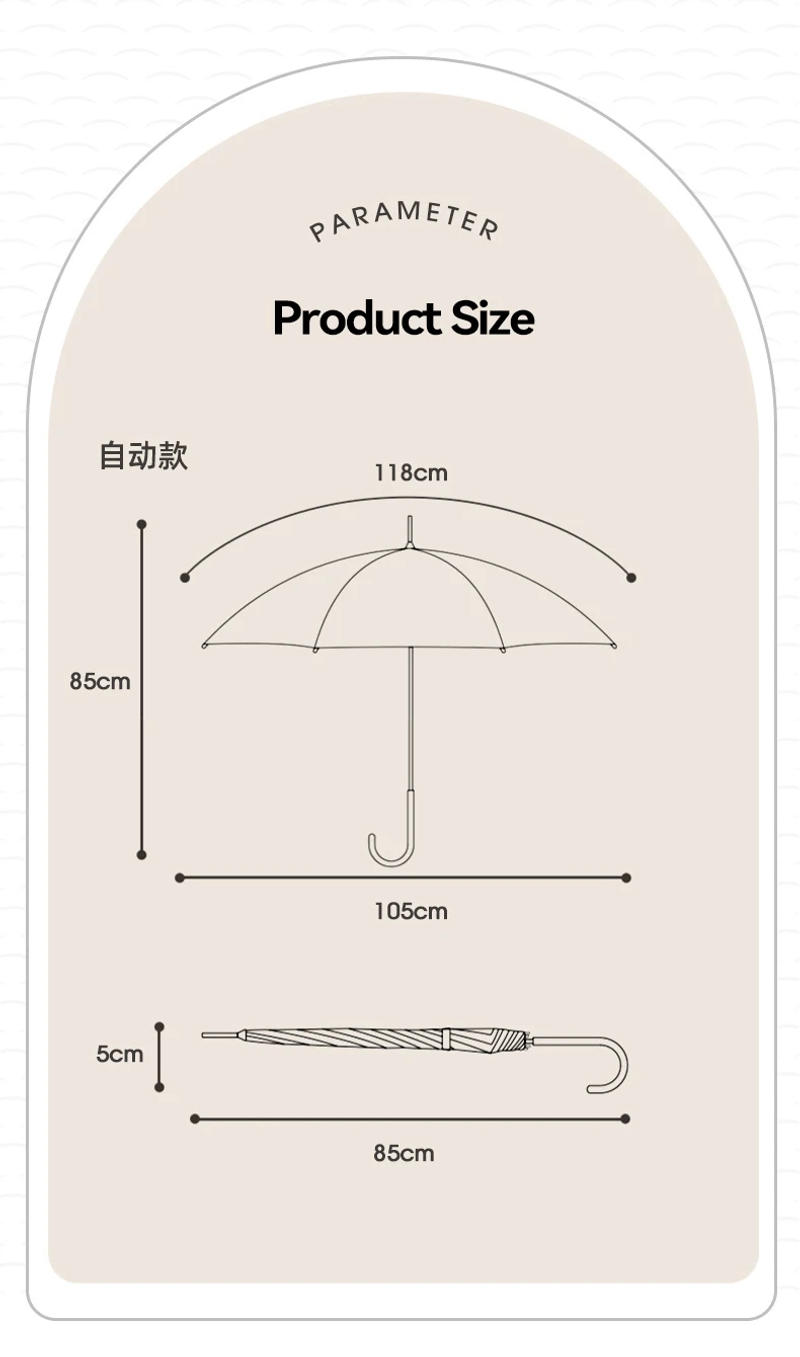 Description Picture 3 of itemLuxury Umbrella Windproof Strong 24 Ribs, Long Handle Rain Umbrella Woman, Semi-Automatic Golf Large Umbrellas Waterproof