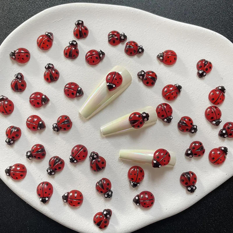 Description Picture 4 of item20pcs Cute Cartoon Ladybug Nail Charms Coloful Animals Flatback Rhinestones For Nails Art Decorations DIY Manicure Accessories