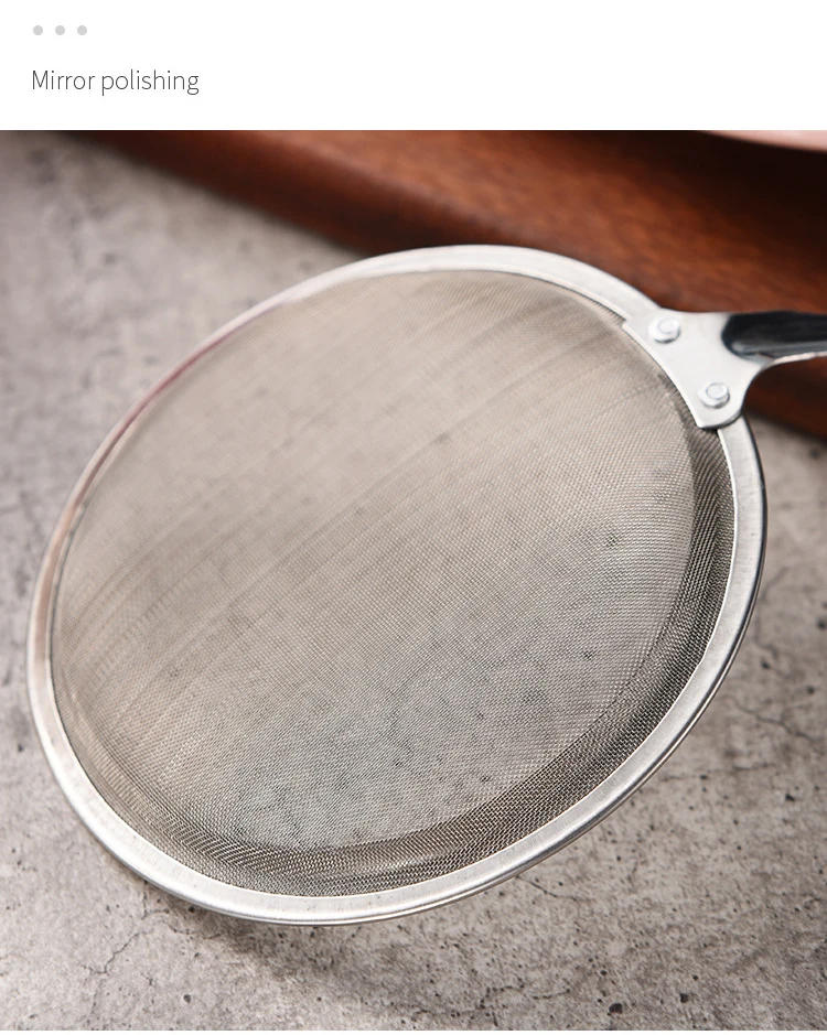 Description Picture 6 of itemKitchen Multi-functional Filter Spoon Stainless Steel Fine Mesh Wire Oil Skimmer Strainer Fried Food Net Kitchen Gadgets