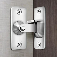 Stainless Steel 90-degree Lock Small Door Buckle Household Anti-theft Right-angle Simple Sliding Door Hasp Door Bolt Lock