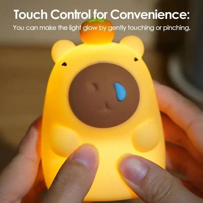 Description Picture 3 of item5Style Capybara Silicone Lamp Cute Animal Night Light Christmas Birthday Gift Recharging Warm Room Decoration Soft Safe Light