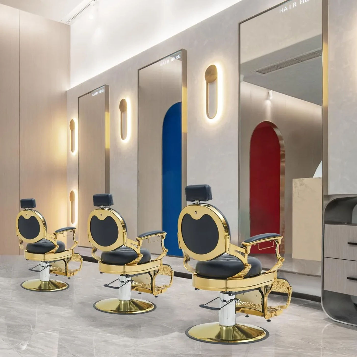 Description Picture 3 of itemVintage Barber Chair for Barbershop Professional Barber Chairs for Beauty Salon Esthetician Stool Salon Equipment Furniture Nail