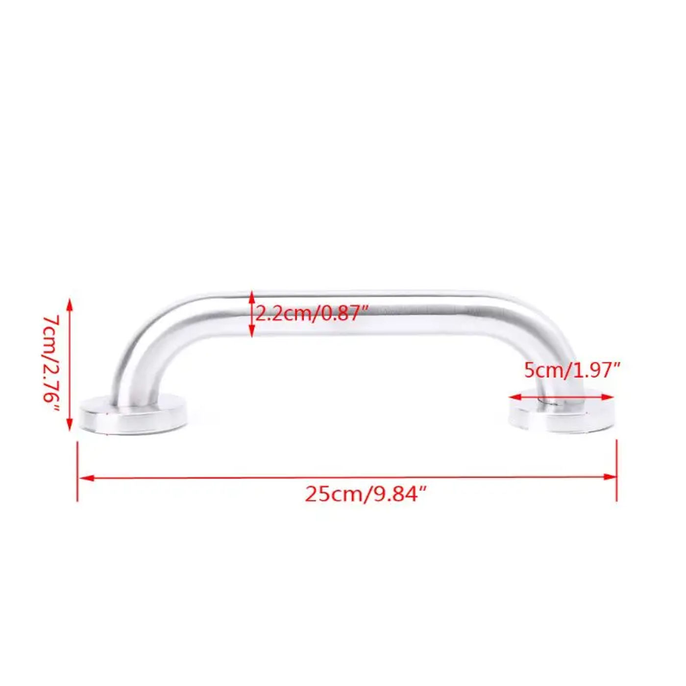 Description Picture 2 of itemY1UB 25cm Bathroom Shower Tub Handrail Stainless Steel Safety Toilet Support Gra