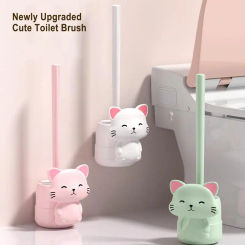 Dead Angle Toilet Cleaning Brush Multi Functional Corner Cleaning Brush Cute Cat Flexible Head Sanitary Brush Washroom Accessory