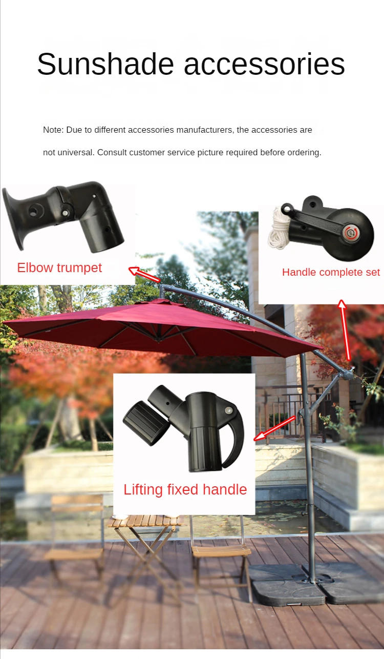Description Picture 3 of itemOutdoor Sunshade Sun Umbrella Parts Repair Balcony Courtyard Banana Umbrella Original Parts Replacement Parachute Parasol Beach