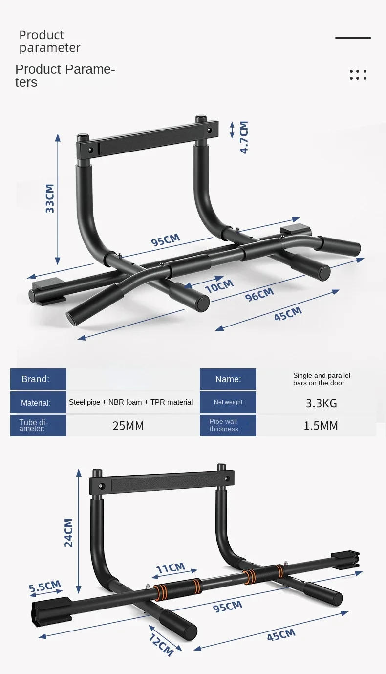 Description Picture 4 of itemMultifunctional Door on Single Parallel Bars Interior Door Wall Door Frame Single Parallel Bars Pull-up Home Fitness Equipment