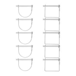 10 Pieces Shaft Locking Pin Safety Coupler 1/4 Inch Diameter In 2 Shapes Of Square And Arch (Silver)