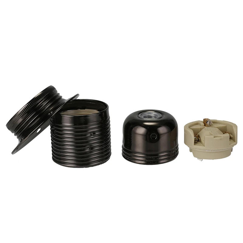 Description Picture 3 of itemVintage LED Lamp Holder E27 E26 DIY Industrial Pendant Light Bulb Base With Ring Retro Screw Socket Fitting Adapter Lampholder