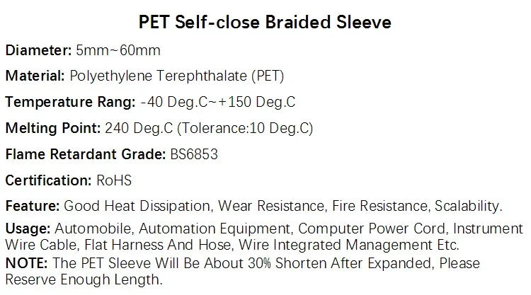 Description Picture 3 of itemCable Sleeve Self Closing PET Braided Expandable Auto Line Management Overlaps Flexible Loom Split Pipe Tube Wire Wrap Protect