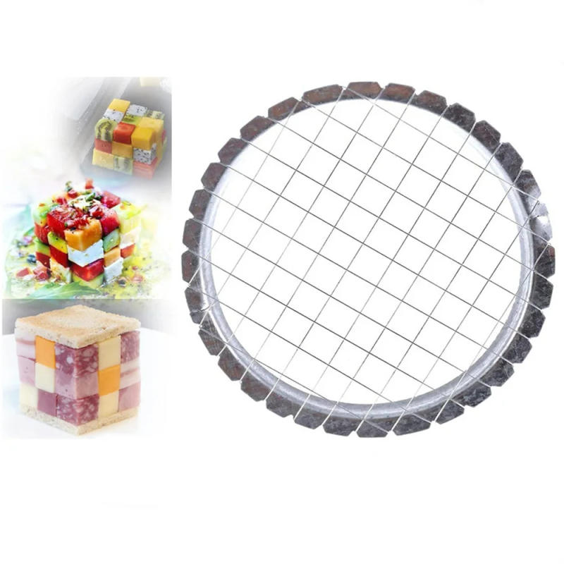 Description Picture 6 of itemStainless Steel Egg Slicer Cutter Mesh Grid Vegetable Fruit Chopper For Salad Dessert Potato Cube Grid Cutting Kitchen Gadgets