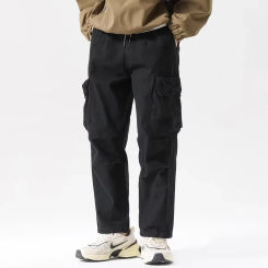 Fashion Men's 2024 Spring Workwear Pants in Vintage Japanese Style for Casual Wear Cargo Pants Solid Colors Sport pantalones