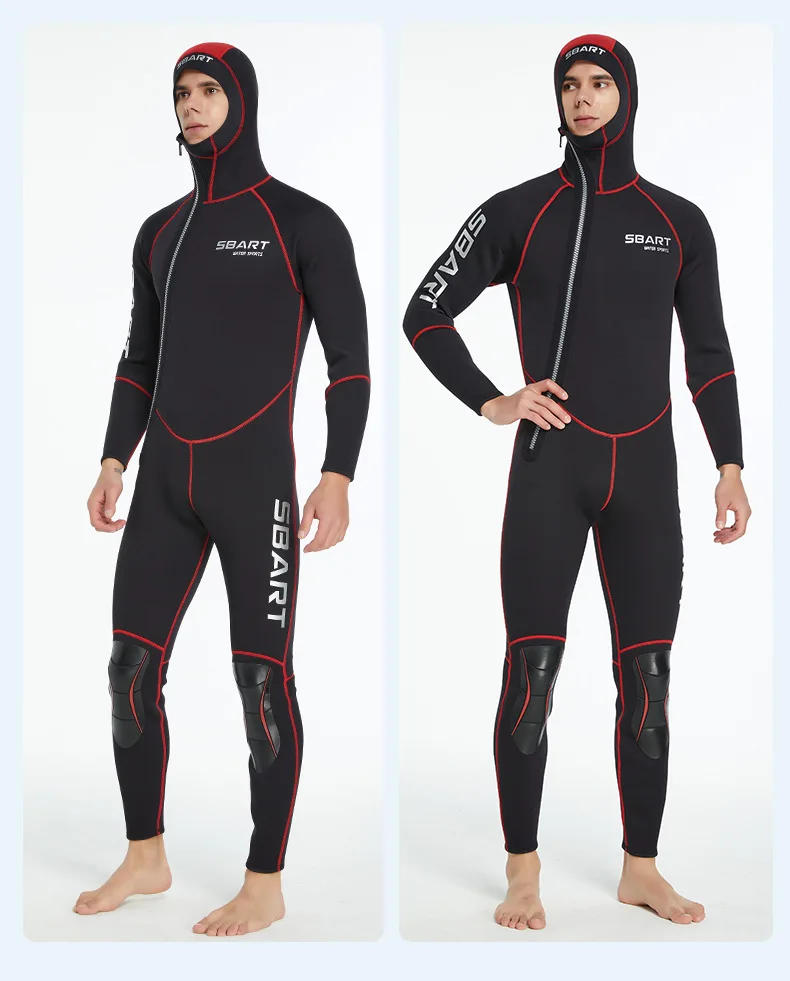 Description Picture 5 of itemSBART 3MM SCR Neoprene Long Sleeve Fullbody Wetsuit Men Hooded Keep Warm Swimming Scuba Diving Bathing Suit Triathlon Wetsuit