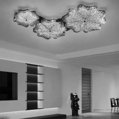 Italian minimalist all copper ceiling light Light luxury Nordic minimalist creative flower book room ceiling light