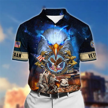 Summer New 3D Printing UNITED STATES Soldiers Armys Veterans Polo Shirt For Men Fashion Cool Polo Shirts Harajuku Clothing Polos