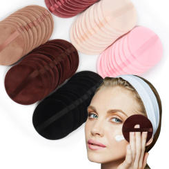 10 件/包, Reusable Makeup Remover Pad, Washable Circular Cotton Cleansing Pad, Makeup Remover Pad