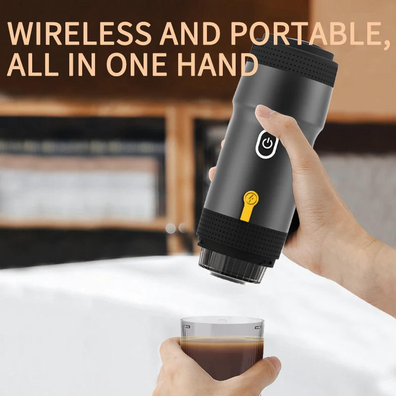 Description Picture 6 of itemWireless Electric Portable Espresso Coffee Machine for Car & Home Camping Coffee Maker 3-in-1 Capsule Powder Travel Coffee Maker