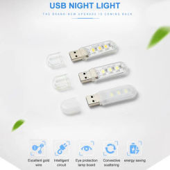 Mini Portable USB LED Book Light DC5V Ultra Bright Lamps 3LED 8LED Lights For Power Bank PC Laptop Notebook Lighting Accessories