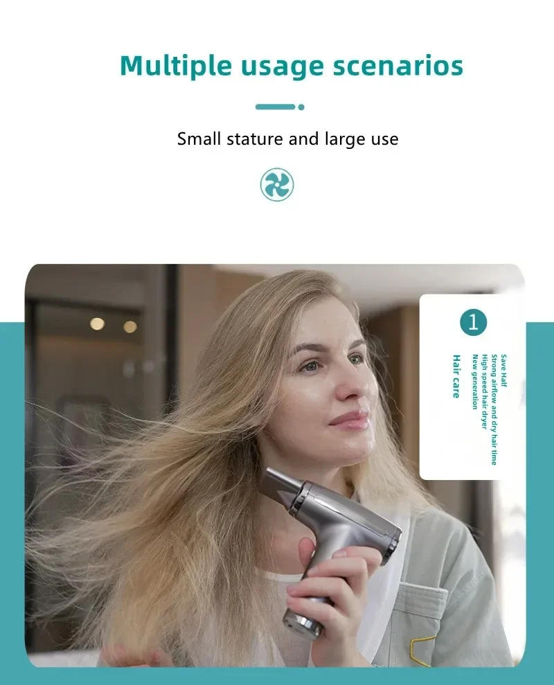 Description Picture 6 of itemMultifunctional  4 in 1 Wireless Hair Dryer Electric Air Duster Blower Travel Portable USB Rechargeable Negative Ions Blow Dryer