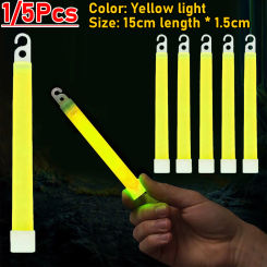 1/5 Pcs 6inch Industrial Grade Glow Sticks Light Stick Camping Emergency Light Sticks Party Clubs Supplies- Green Chemical Fluor