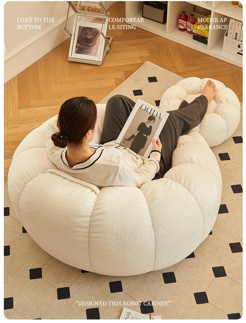 Description Picture 4 of itemLazy Sofa Sofa Chair balcony Leisure sleep Sofa living room sofas Modern easy chair small Sofa with Stool Bedroom Furniture