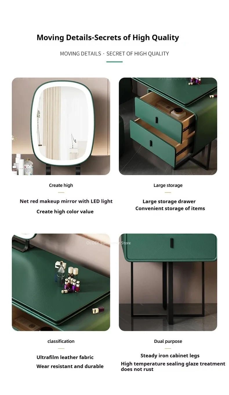 Description Picture 5 of itemVanity Makeup Desk Bedroom Furniture Furniture Bedroom Storage Cabinet Set Shoe Organizer Table Modern Aesthetic Room Desk