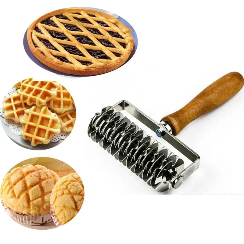 Description Picture 6 of itemKitchen Stainless Steel Lattice Cutter Roller Pastry Bread Pizza Wheel Pie Dough DIY Bakeware Cooking Tools