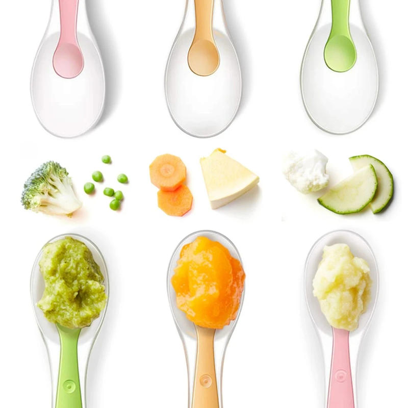 Description Picture 4 of item2pcs Baby soft silicone Spoon & PP Transparent Box Baby Feeding Soft Tip Tableware Learning Eat Training Auxiliary Tools