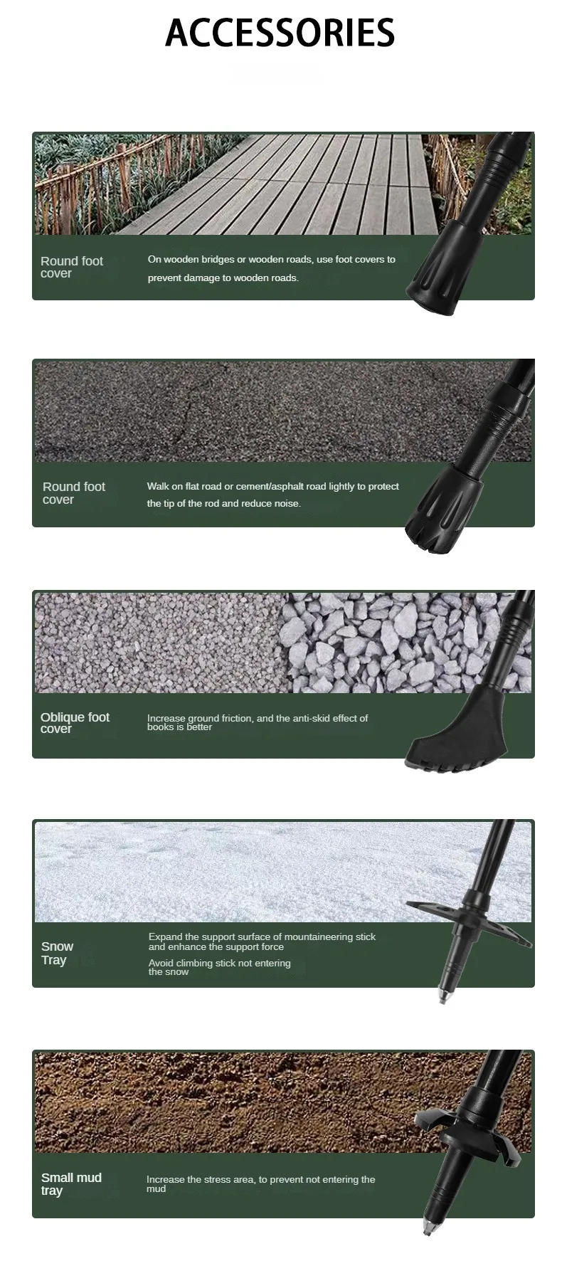 Description Picture 5 of item2pcs Foldable Hiking Stick,Climbing Sticks Ultralight with Quick-Lock System Nordic walking stick Hiking Canes Trekking Poles