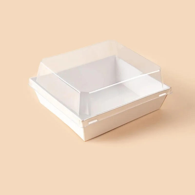 Description Picture 6 of itemNew Disposable Food Kraft Paper Cake Paper Charcuterie Boxes with Clear Lids Wedding Birthday Party Decor Supplies