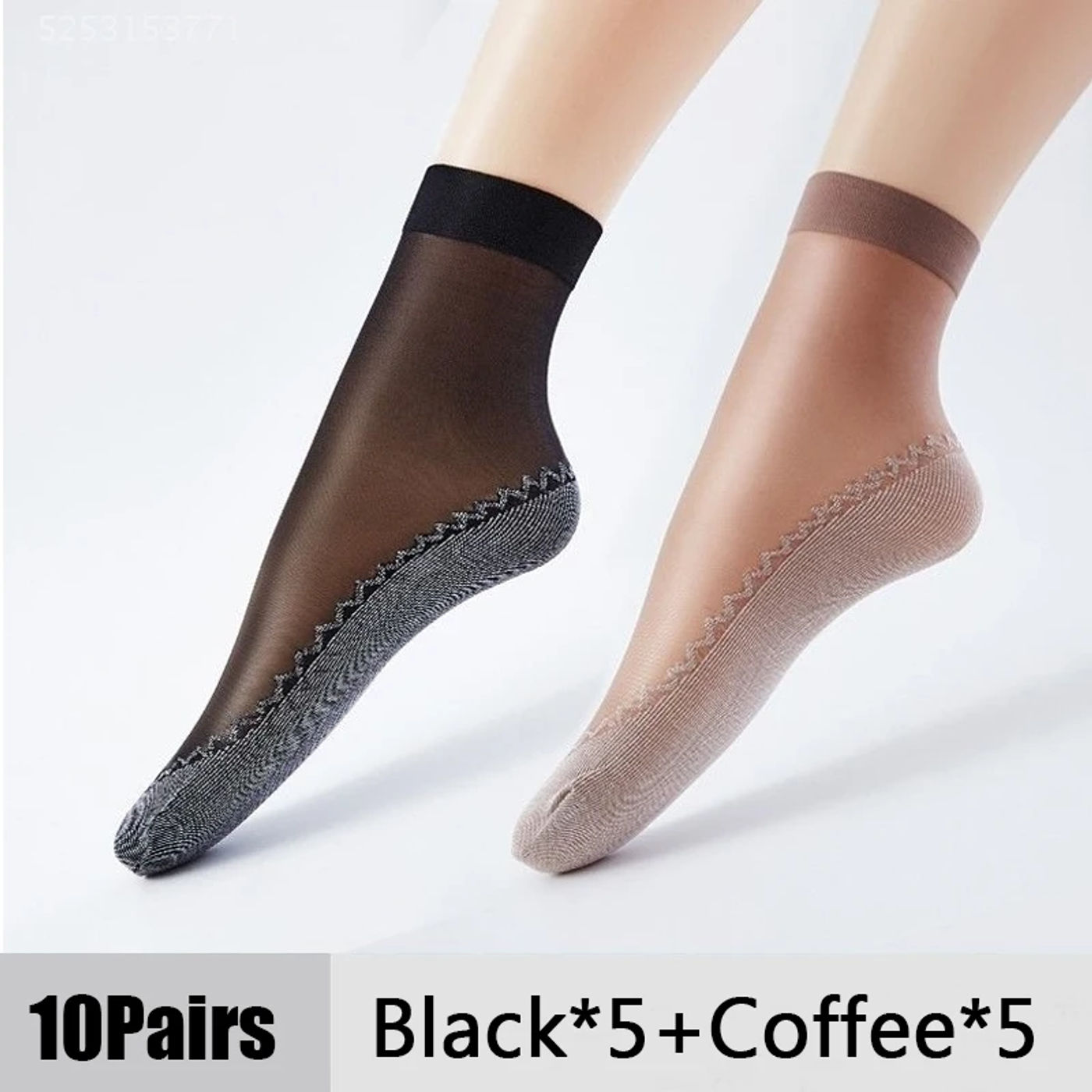 Description Picture 5 of item10 Pairs Women Socks Soft Socks Woman Summer Ultrathin Breathable Sock Casual Lightweight Female Transparent Boat Socks