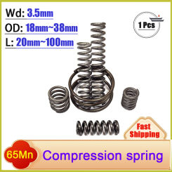 1Pcs Wire Diameter 3.5mm  Strong Spring Steel 65Mn Compression Spring OD:18mm-38mm Extension Length 20mm~100mm  Customizable