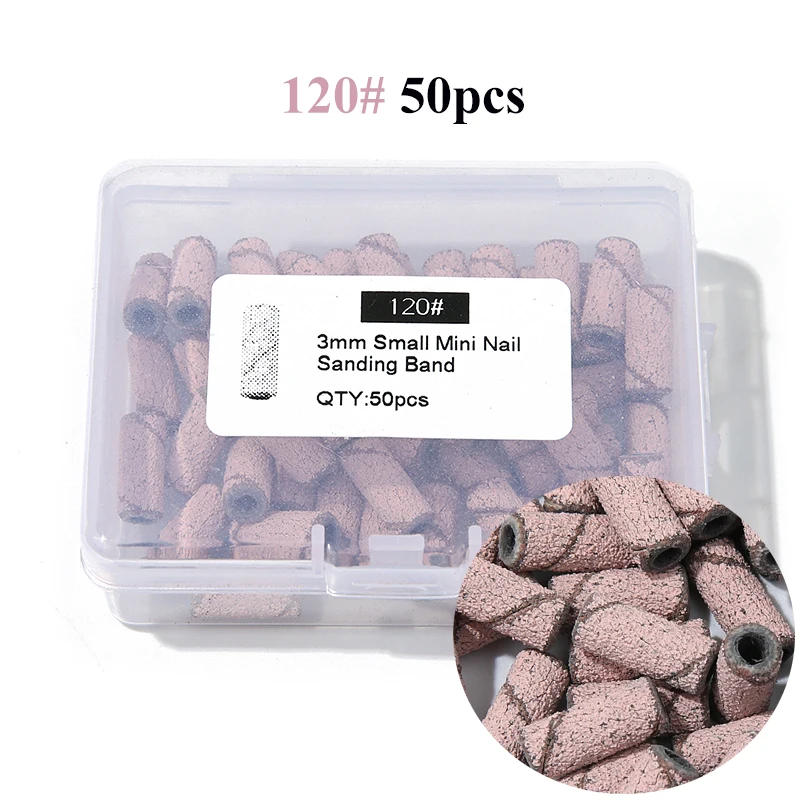 Description Picture 5 of item3mm Brown Mini Sanding Bands without Stainless Steel Mandrel Manicure Cuticle Clean Tools Electric Nail Drill Bits Accessories
