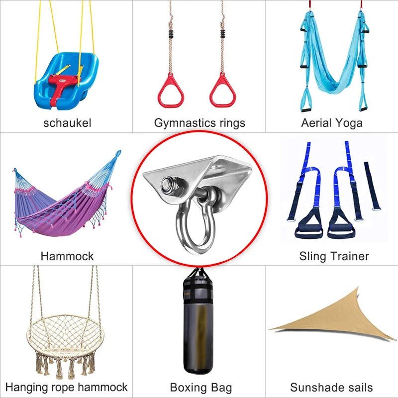Description Picture 5 of item500kg Capacity Aerial Swing Hangers Ceiling Mount Hooks for Yoga Hammock Hanging Chair Sandbag Punching bag SUS304