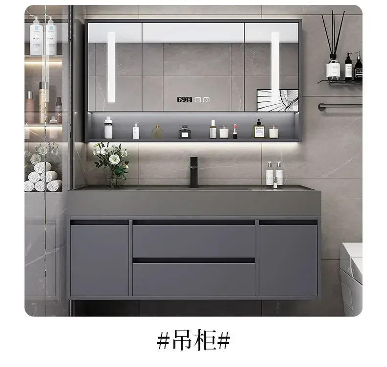 Description Picture 5 of itemBathroom Vanity Cabinet Luxury  Sink Cabinets Minimalist Modern Integrated Washbasin Smart Mirror  Furniture New