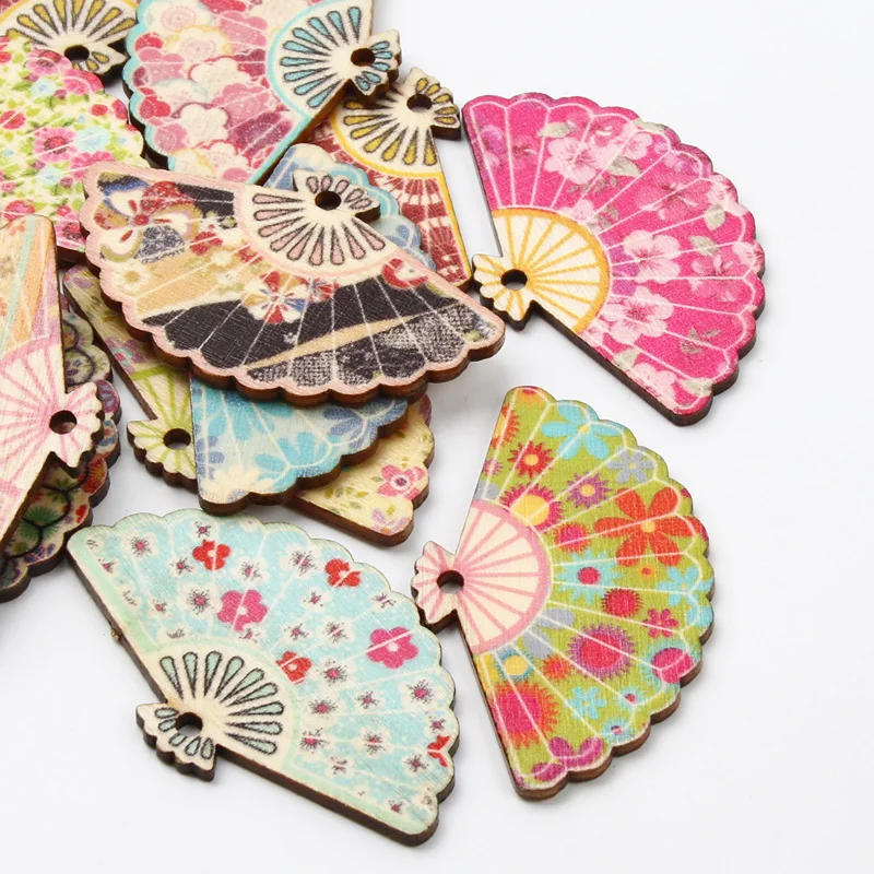Description Picture 5 of item10pcs 30x48mm Wooden Fan Scrapbook Hanging Ornament Labels Home Decoration Art Christmas Creative DIY Embellishments Wood Craft