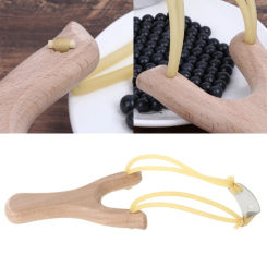 652D Natural Wooden With Rubber Band Outdoor Hunting Sports Games Catapult
