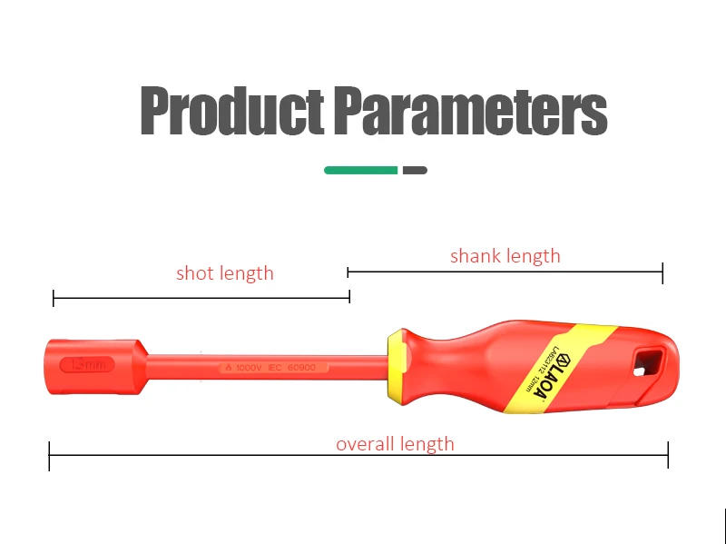 Description Picture 5 of itemLAOA Insulated Socket Screwdriver Multifunctional Hexagonal Socket Wrench Driver Electrician Specific Withstand Voltage