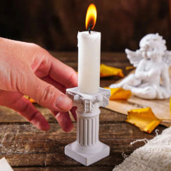 1pc Candlestick Stand Roman Pillar Greek Column Statue Pedestal Figurine Sculpture Candle Holder Stand Home Dinning Room Decor