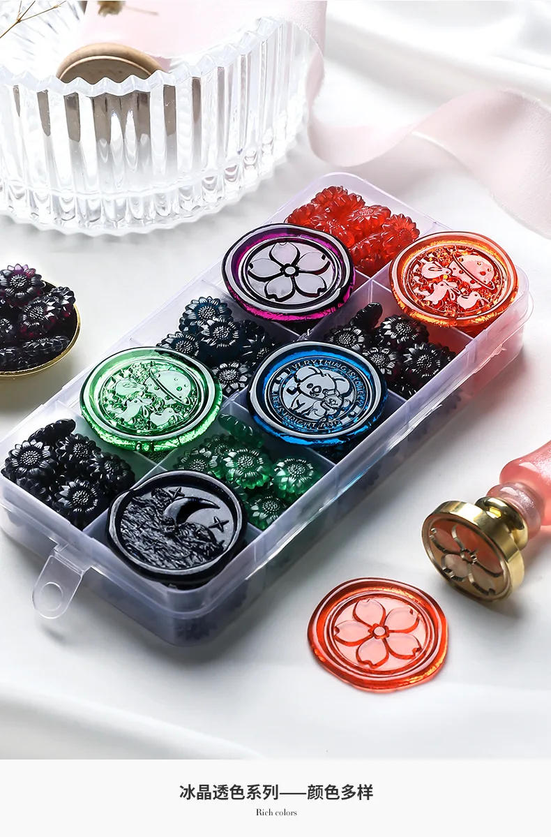 Description Picture 5 of item100pcs Sunflower Translucent Fireproof Paint Wax Grains DIY Wedding Birthday Party Invitation Postcard