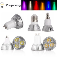 6W 12V 24V Dimmable GU10 E27 E14 MR16 GU5.3 LED Spotlight Bulbs Cold Warm Neutral White Red Blue Yellow Replace 30W Halogen Lamp